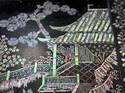 Antique Japanese Lacquer and Inlay Table from Ryukyu Islands