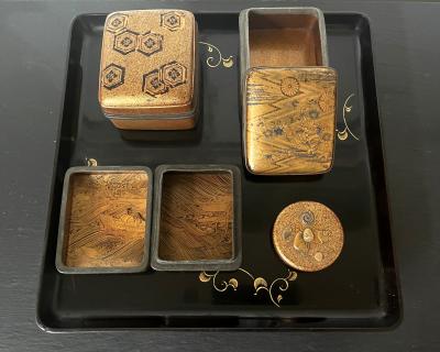 Antique Japanese Lacquered Incense Box Kobako Ex Christies