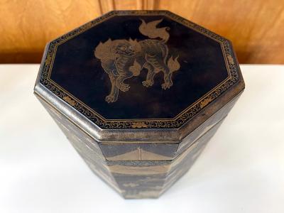 Antique Japanese Maki e Lacquer Stack Box Jubako