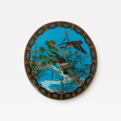 Antique Japanese Meiji Era Cloisonne Enamel Plate Goto