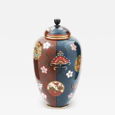 Antique Japanese Meiji Era Cloisonne Enamel Vase