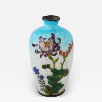 Antique Japanese Meiji Ginbari Cloisonne Enamel Vase