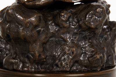 Antique Japanese Meiji Period Bronze Sculpture Okimono of Samurai Warrior