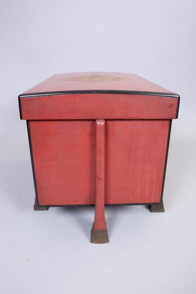 Antique Japanese Red Lacquer Armor Box