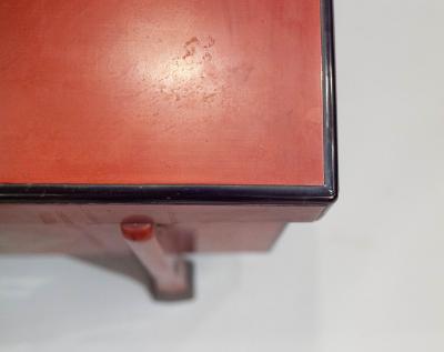 Antique Japanese Red Lacquer Armor Box