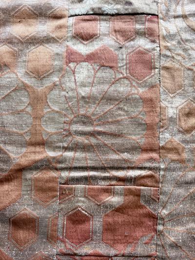 Antique Japanese Silk Kesa Monks Robe Meiji Era Rare Devotional Inscription