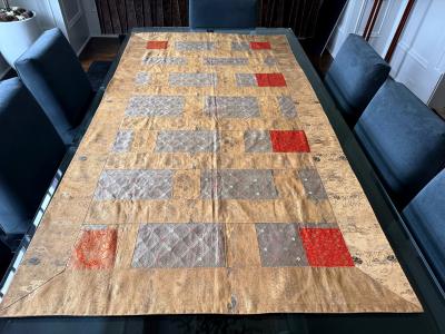 Antique Japanese Silk Kesa Monks Robe with Patchwork Meiji Era