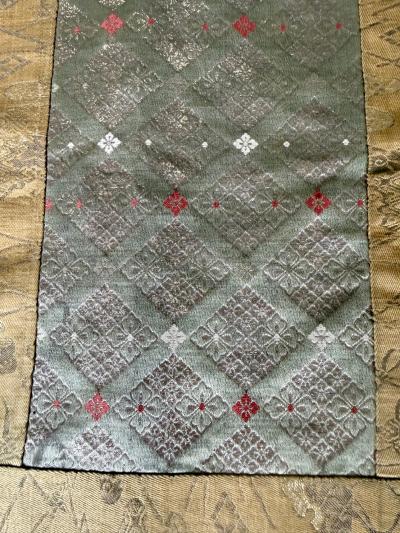 Antique Japanese Silk Kesa Monks Robe with Patchwork Meiji Era