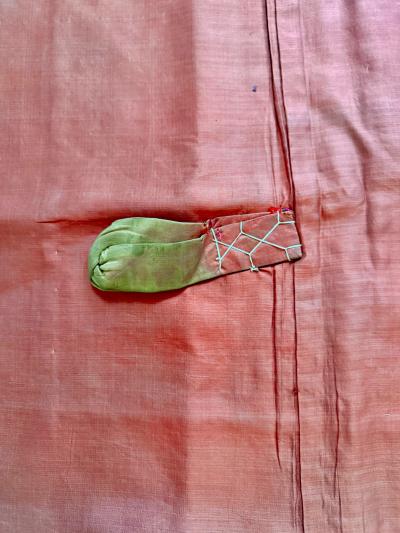 Antique Japanese Silk Kesa Monks Robe with Patchwork Meiji Era