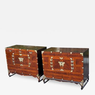 Antique Japanese Tansu Nightstand End Tables Cabinets a Pair