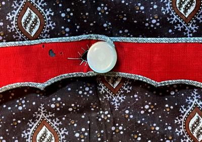 Antique Japanese Textile Art Campaign Jacket Jinbaori with Mon