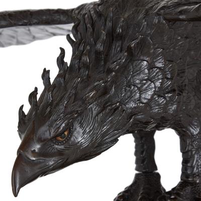 Antique Japanese patinated bronze eagle