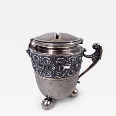 Antique Judaica German Classical Silver Tzedakah Poor Box