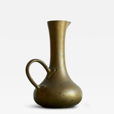 Antique Jug in Heavy Solid Cast Brass 19th Century