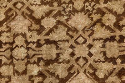 Antique Karabagh Botanic Brown Beige Handmade Wool Rug