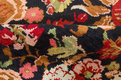 Antique Karabagh Floral Colorful Handmade Wool Rug