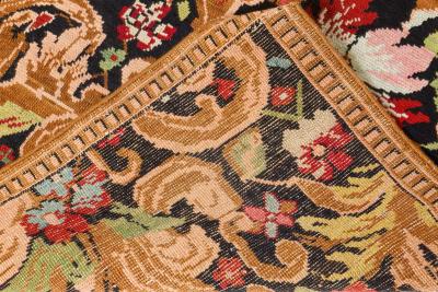 Antique Karabagh Floral Colorful Handmade Wool Rug