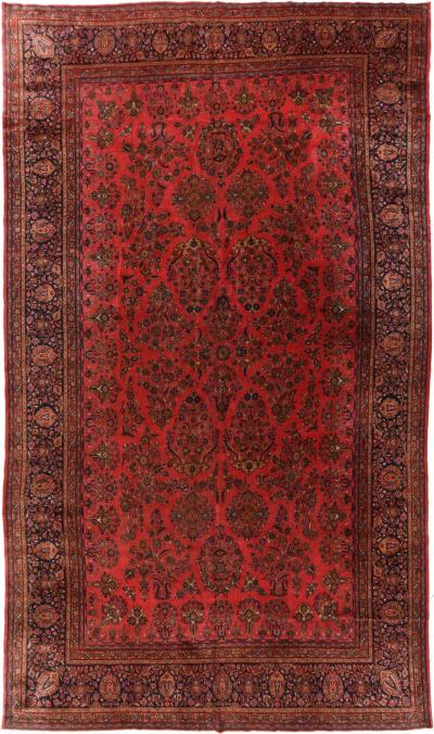 Antique Kashan Rug 10 1 x 16 0 