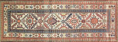 Antique Kazak Caucasian Runner 310 x 111