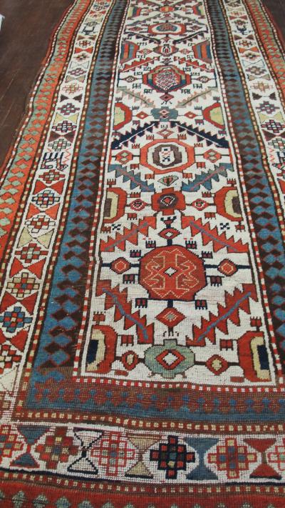 Antique Kazak Caucasian Runner 310 x 111