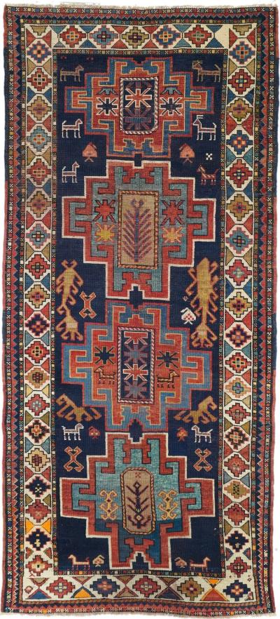 Antique Kazak Rug 3 10 x 9 5 
