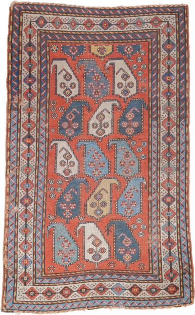 Antique Kazak Rug 3 9 x 6 1 