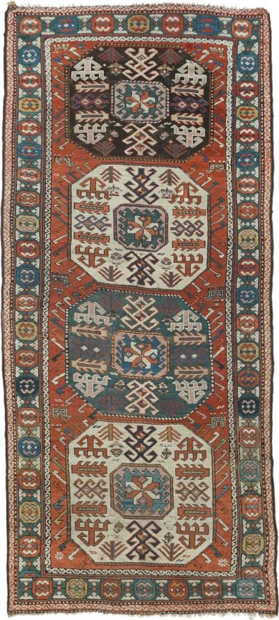 Antique Kazak Rug 4 0 x 9 5 