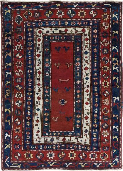 Antique Kazak Rug 4 11 x 7 0 