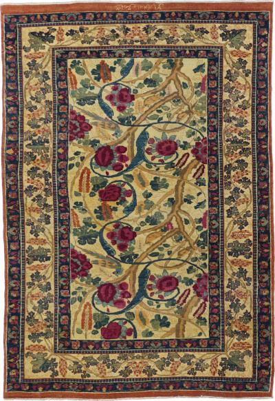 Antique Kerman Rug 4 0 x 5 9 