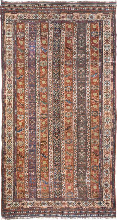 Antique Khamseh Rug 5 0 x 9 5 