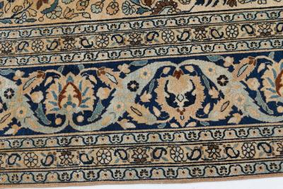 Antique Khorassan Botanic Design Handmade Wool Rug