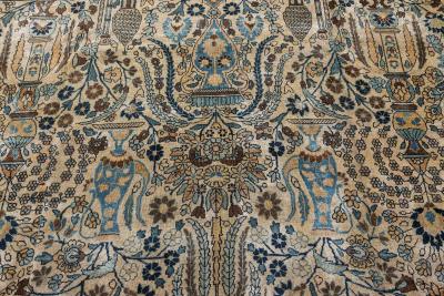Antique Khorassan Botanic Design Handmade Wool Rug