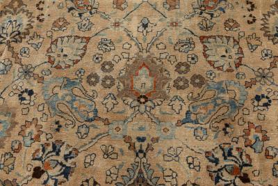 Antique Khorassan Botanic Design Handmade Wool Rug