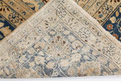 Antique Khorassan Botanic Design Handmade Wool Rug