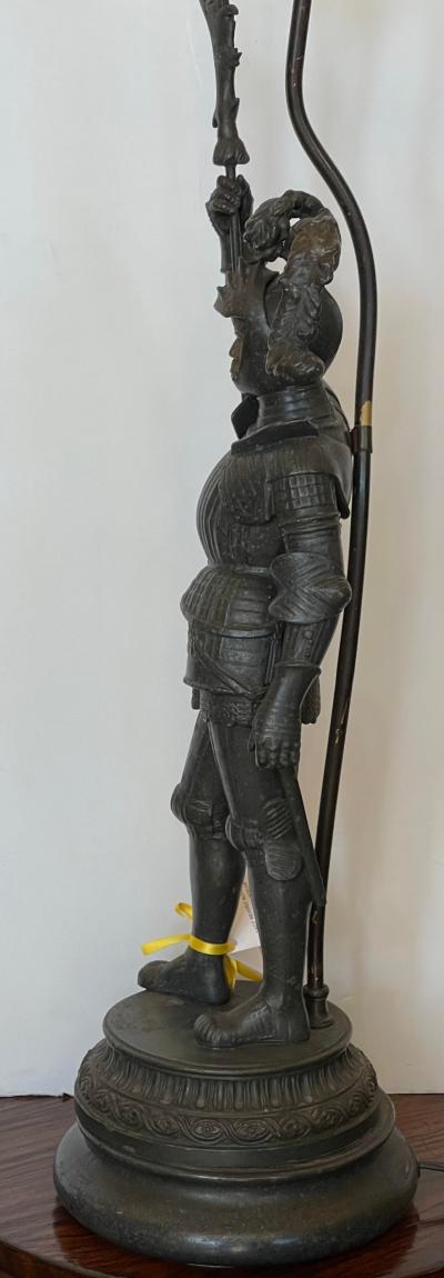 Antique Knight in Armor Figural Table Lamp