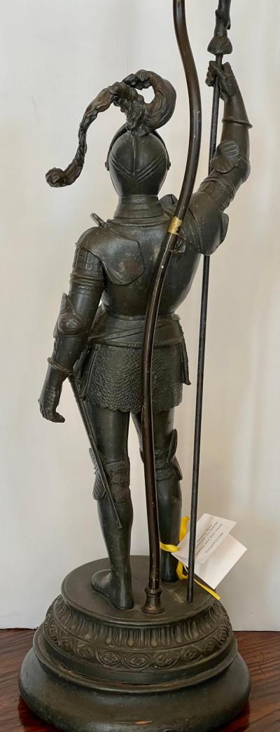 Antique Knight in Armor Figural Table Lamp
