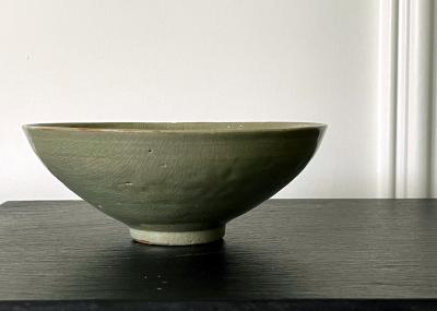 Antique Korean Ceramic Bowl with Carved Design Goryeo Dynasty