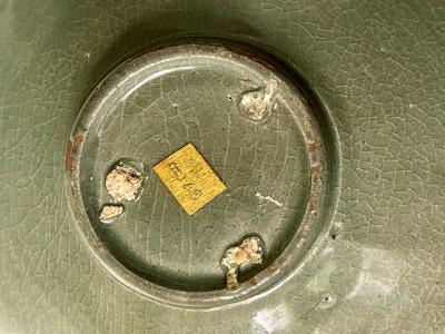 Antique Korean Ceramic Bowl with Carved Design Goryeo Dynasty