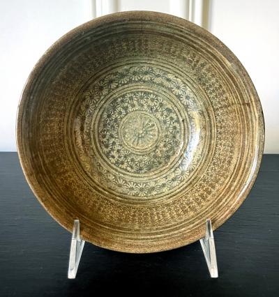 Antique Korean Ceramic Buncheong Bowl Joseon Dynasty