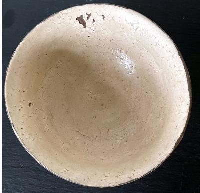 Antique Korean Ceramic Komogai Chawan with Tamagode Glaze