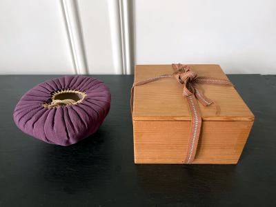 Antique Korean Ceramic Komogai Chawan with Tamagode Glaze