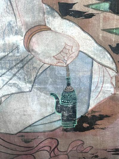 Antique Korean Folk Painting of Mountain Spirit Joseon Dynasty