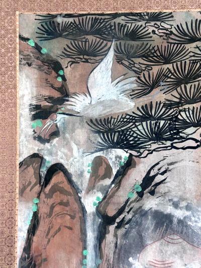 Antique Korean Folk Painting of Mountain Spirit Joseon Dynasty