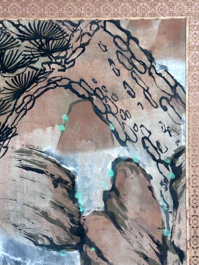 Antique Korean Folk Painting of Mountain Spirit Joseon Dynasty