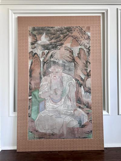 Antique Korean Folk Painting of Mountain Spirit Joseon Dynasty