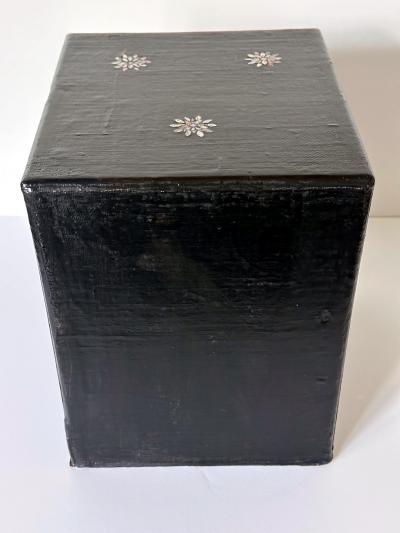 Antique Korean Mother of Pearl Inlay Lacquer Accessory Chest Joseon Dynasty