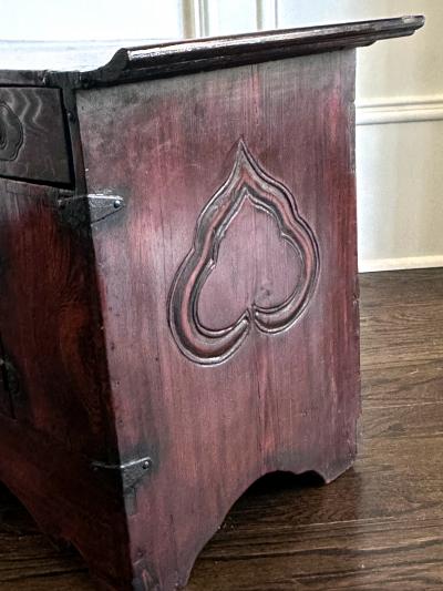 Antique Korean Scholar Book Storage Chest with Buddhism Symbols
