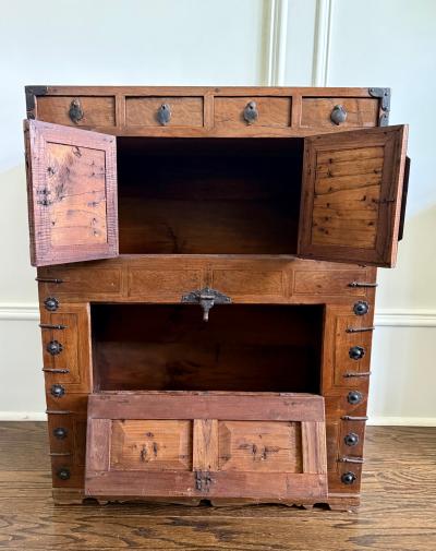 Antique Korean Two Level Wood Chest Jeon Ju Jang