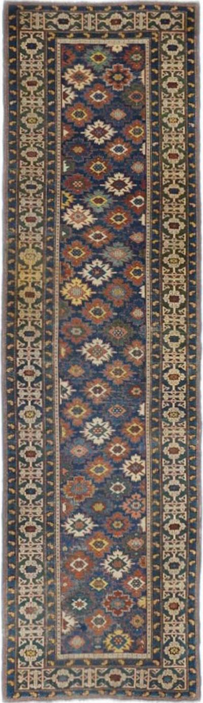 Antique Kuba Rug 3 4 x 11 10 