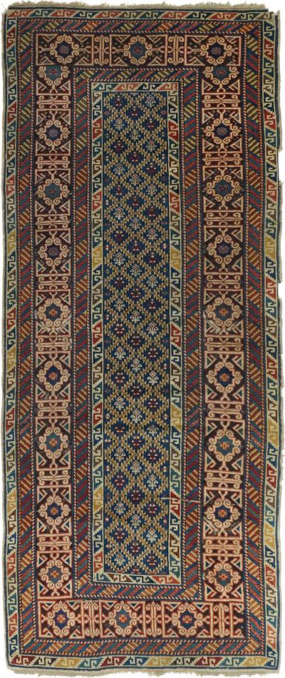 Antique Kuba Rug 3 7 x 8 3 